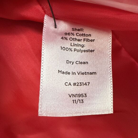 Talbots Women’s Size 12 Red Cotton Blend Peacoat Button Front Lined Classic Jack - Picture 5 of 10